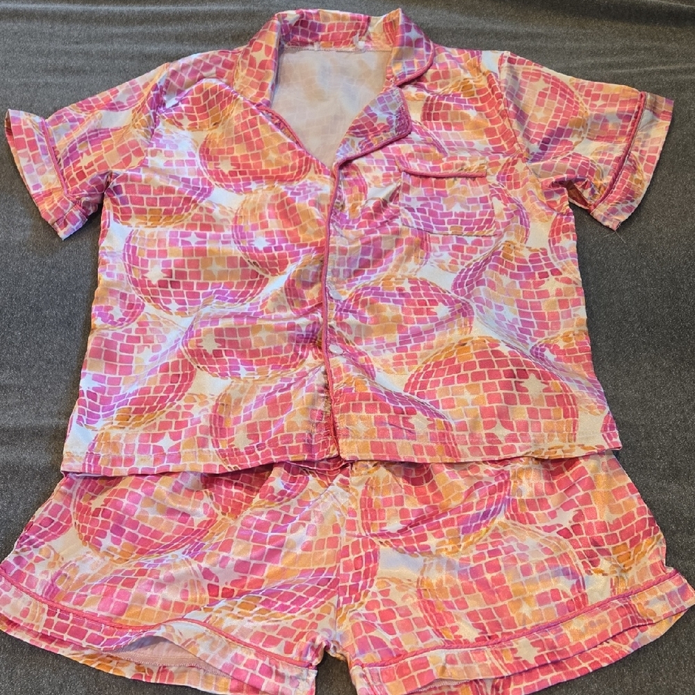 Vibrant Pink Mosaic Pajama Set